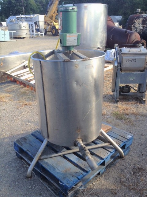 used 95 Gallon Stainless steel mix tank built by Groen.  Model 95 gal SP. 30